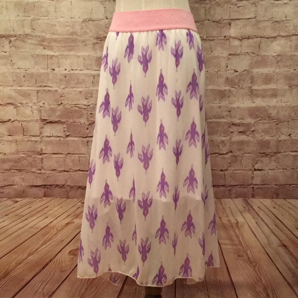 Lularoe LOLA Skirt Sheer Southwest Tribal Bird